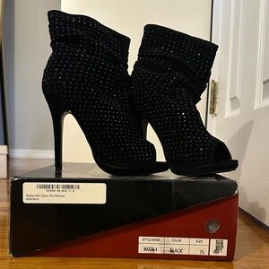 Black Open-Toe Booties